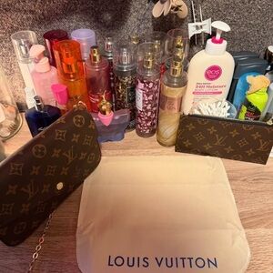 Louis Vuitton Brown Monogram Clutch and Wristlet Set
